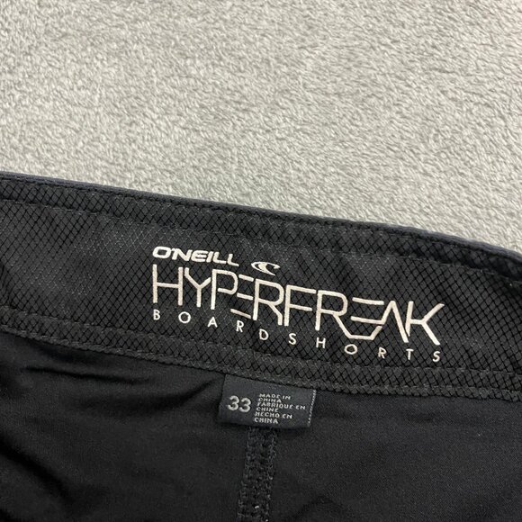 O'Neill Hyperfreak Board Shorts Black and Gray Mens 33 9" Swim Trunks - Picture 8 of 11